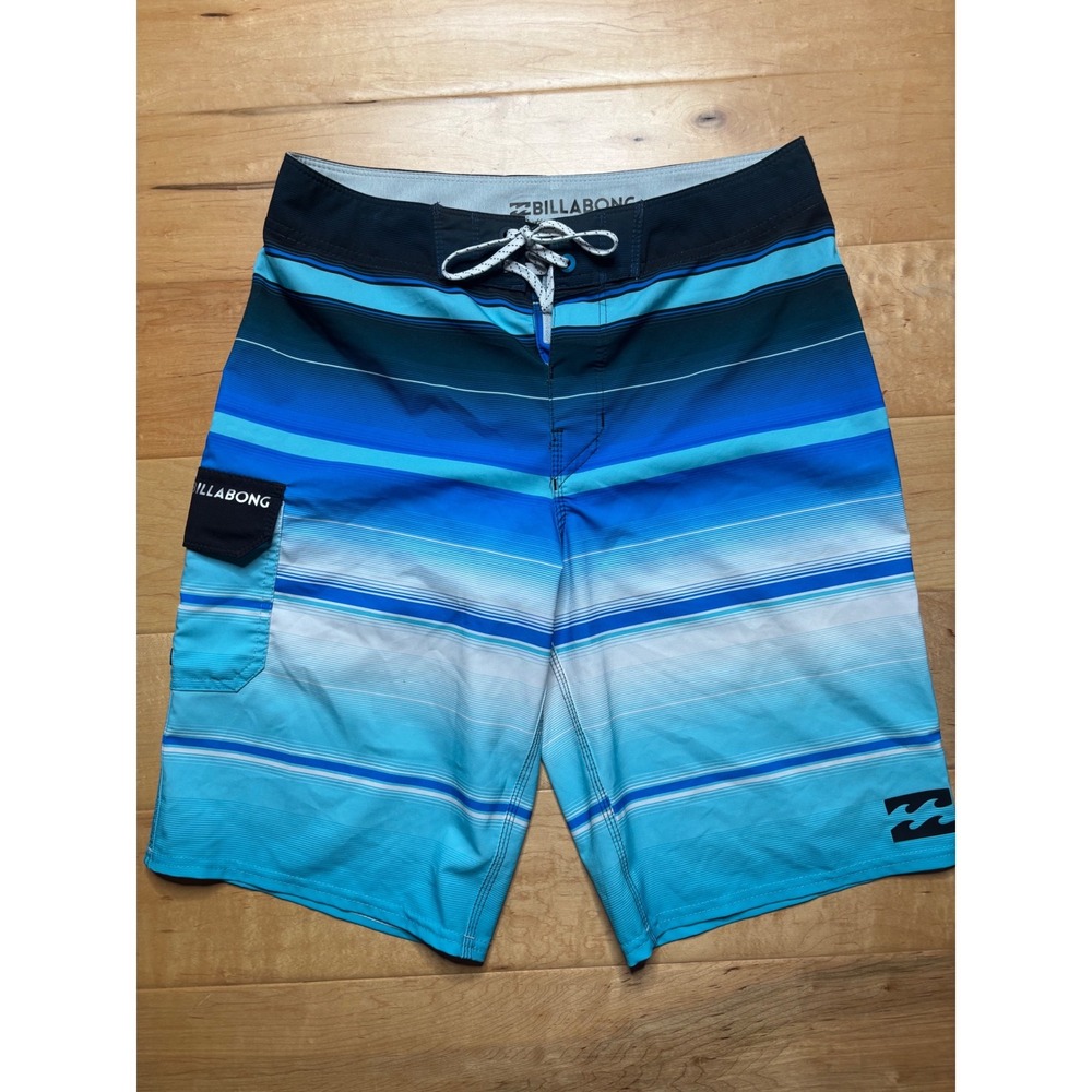 Billabong Board Shorts Mens 30 Blue Striped Platinum X All Day Swim Trunks